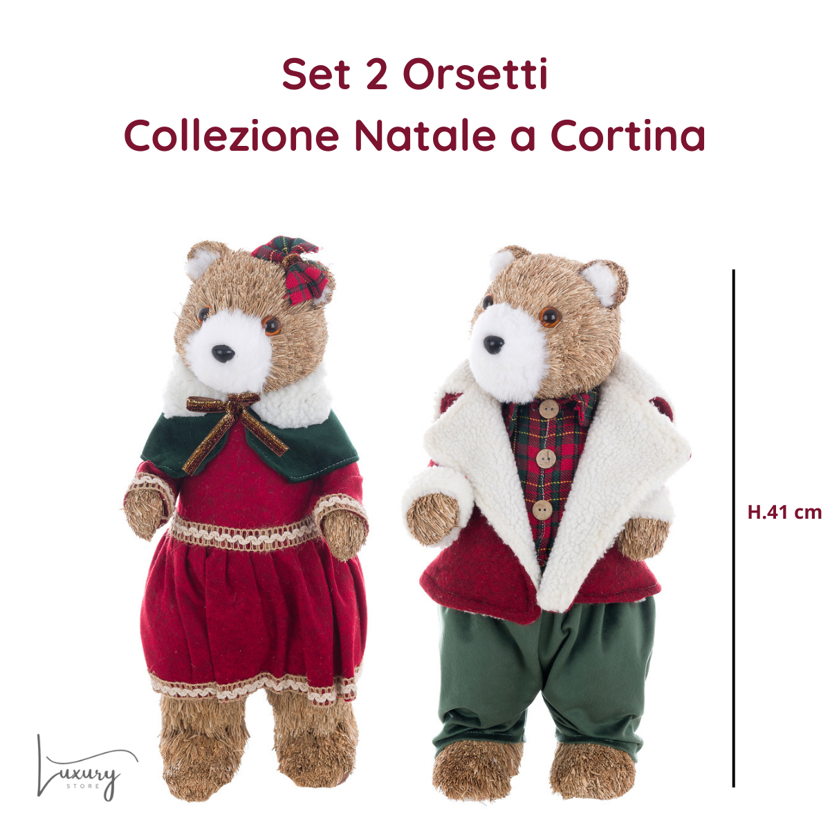 Blanc Mariclò Coppia Orsetti H. 41 Collezione Natale a Cortina