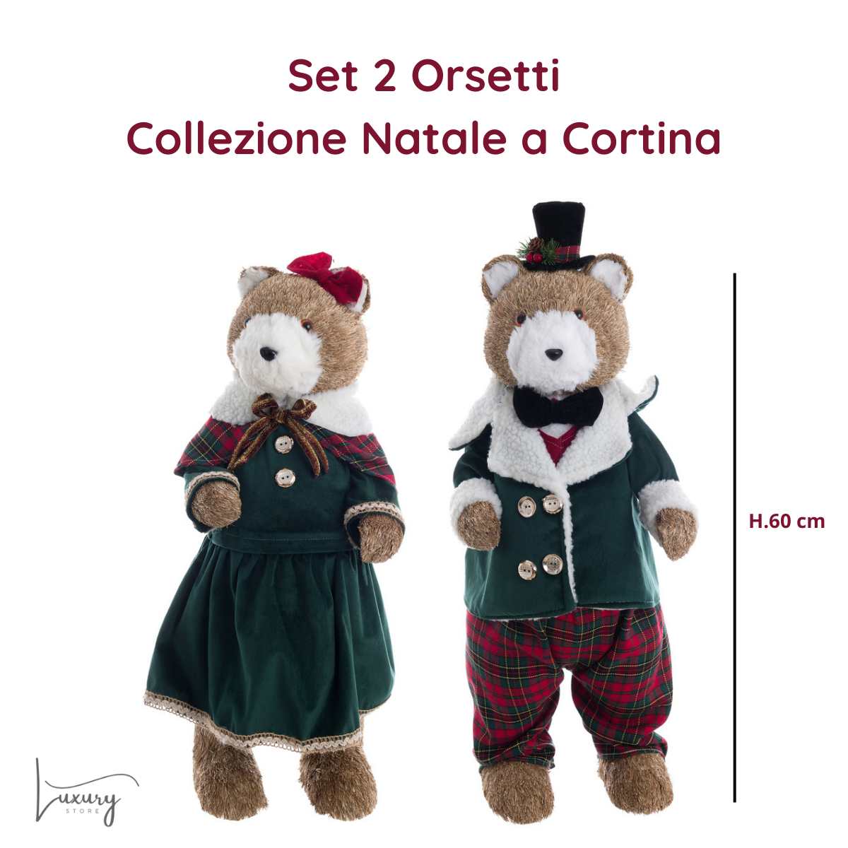 Blanc Mariclò Coppia Orsetti H. 60 Collezione Natale a Cortina