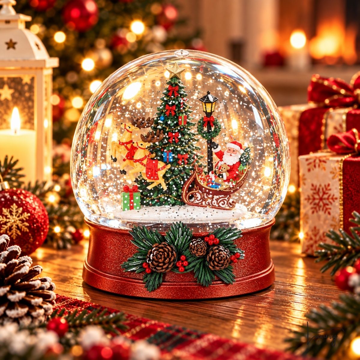 Hervit Palla acqua neve con Babbo Natale