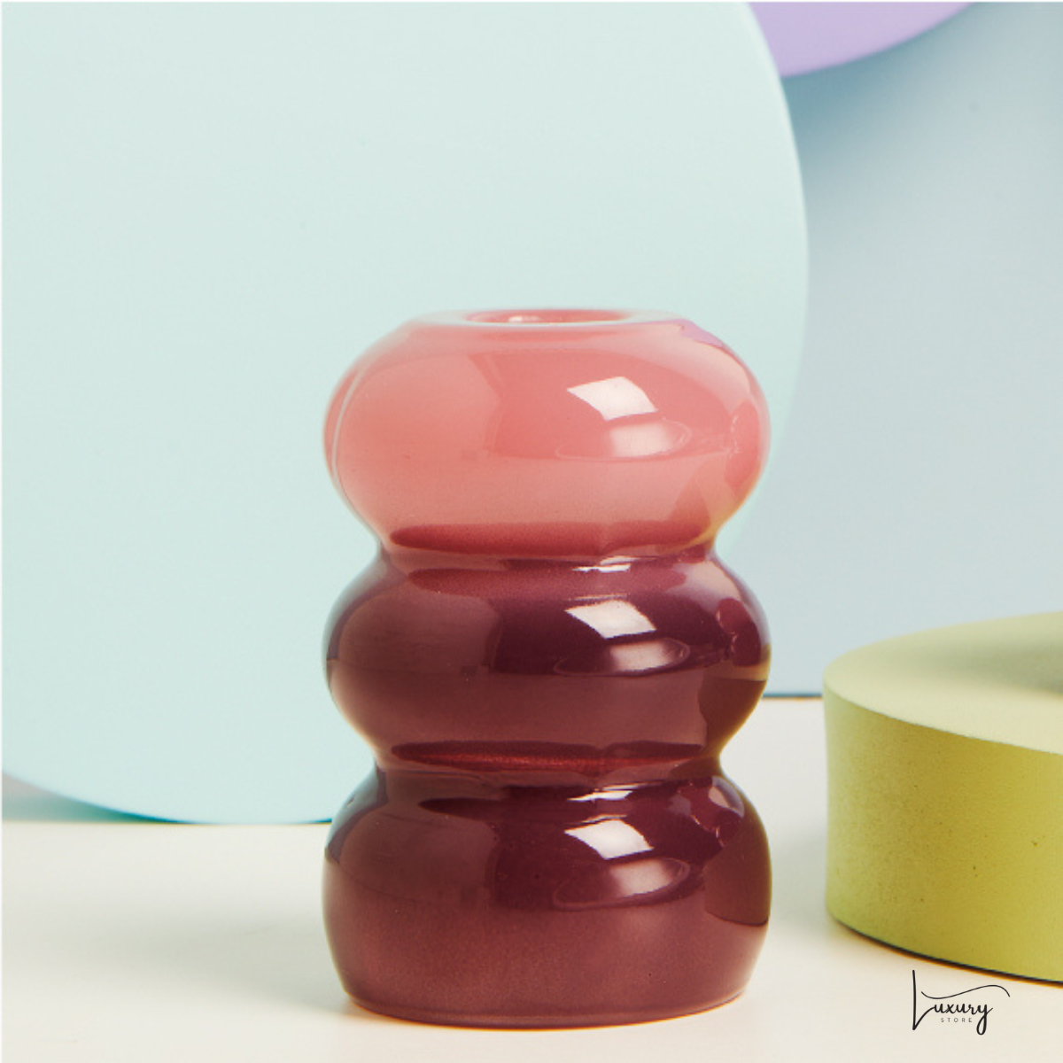 Claraluna Candelabro bicolore rosa e viola