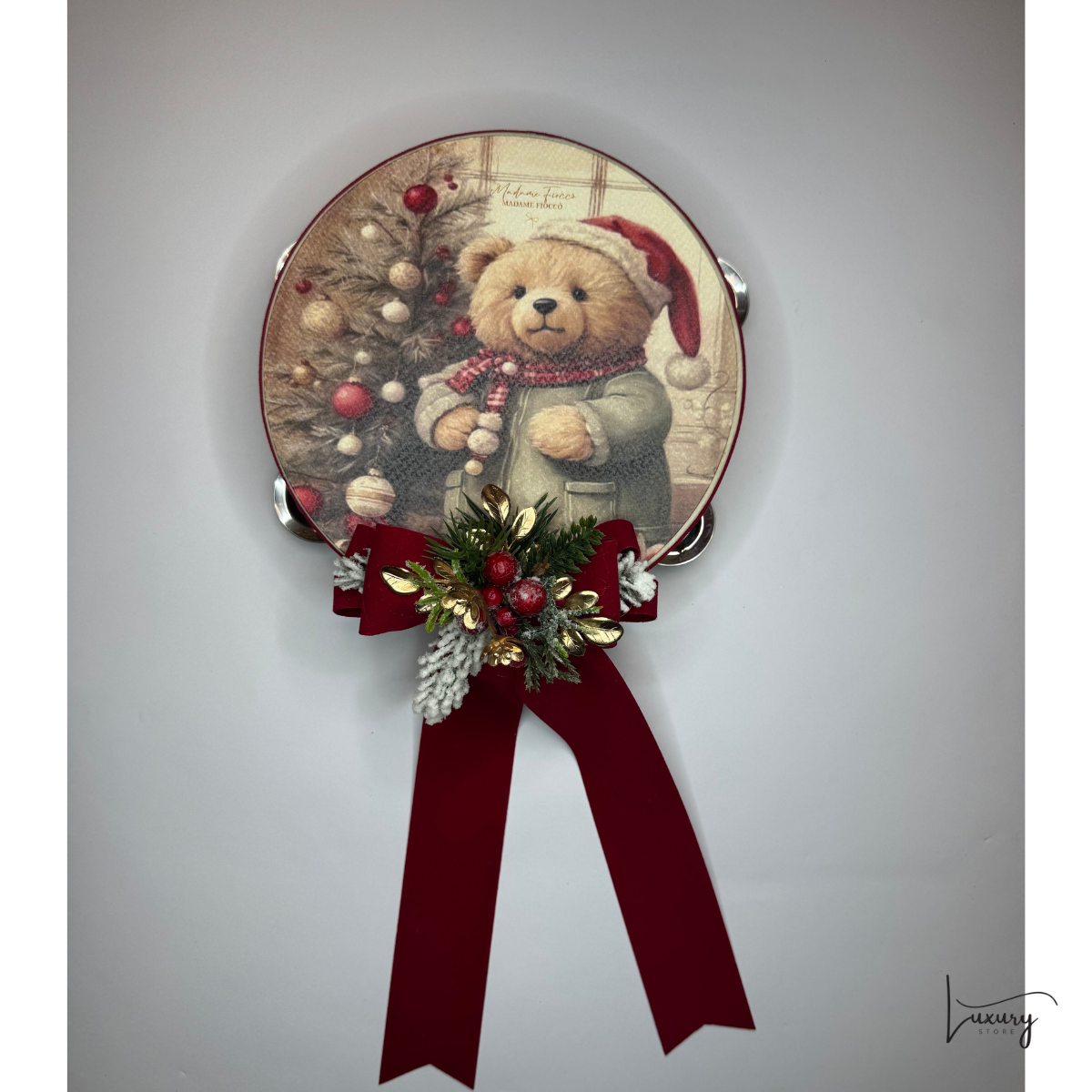 Madame Fiocco Tamburello Teddy Cuore di Coccola