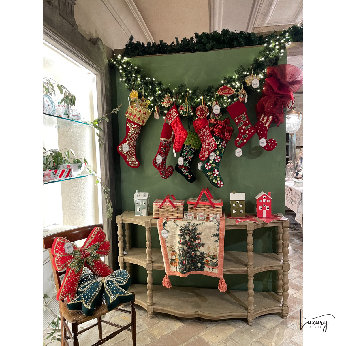 Blanc Mariclò Runner con nappe Favola di Natale Collection