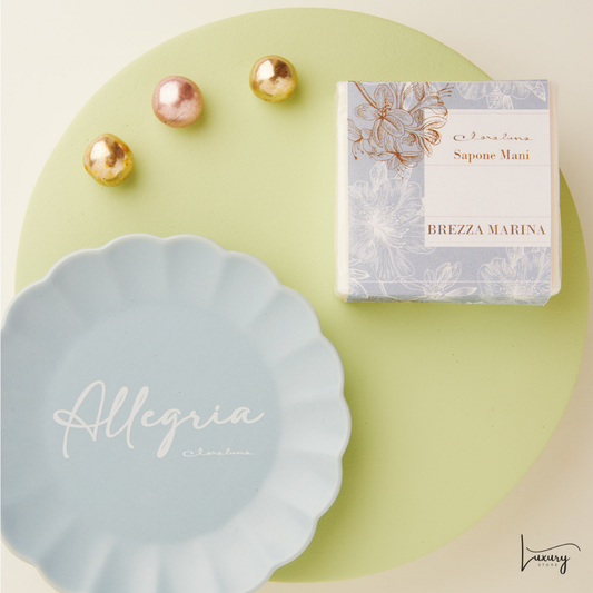Claraluna Piattino Carta da zucchero "Allegria" e sapone alla brezza marina