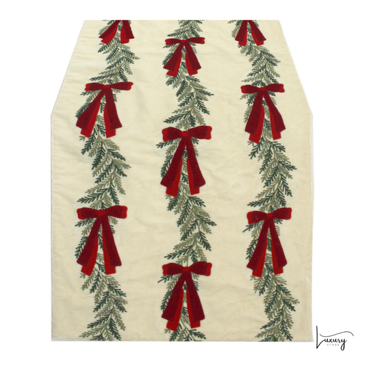 Blanc Mariclò Runner con applicazioni Runner di Natale Collection