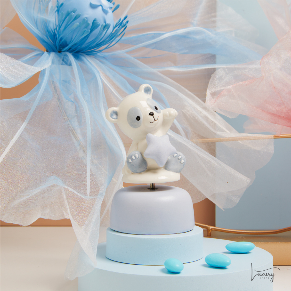 Claraluna Carillon Panda Azzurro