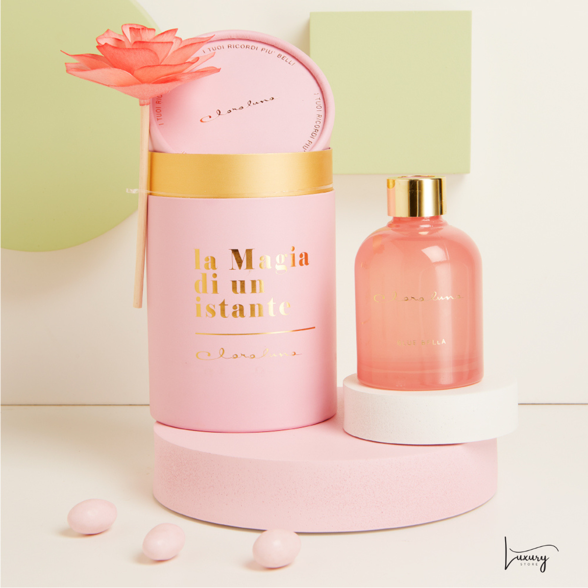 Claraluna Diffusore Rosa con Fiore