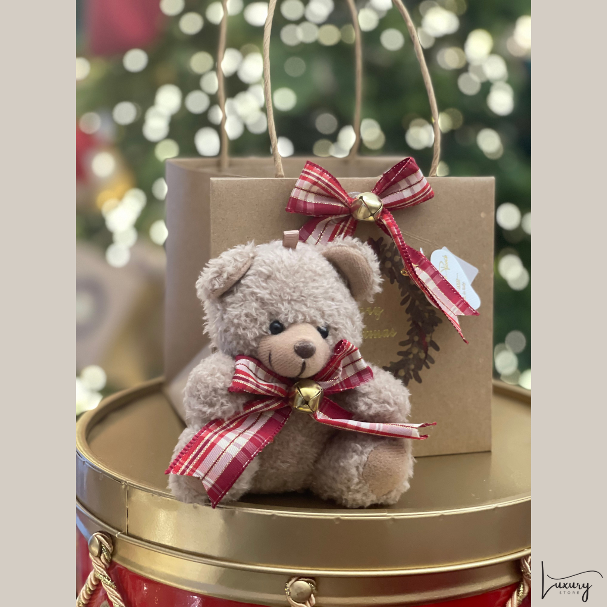 Cherry and Peach Bag Natale con Orsetto Teddy
