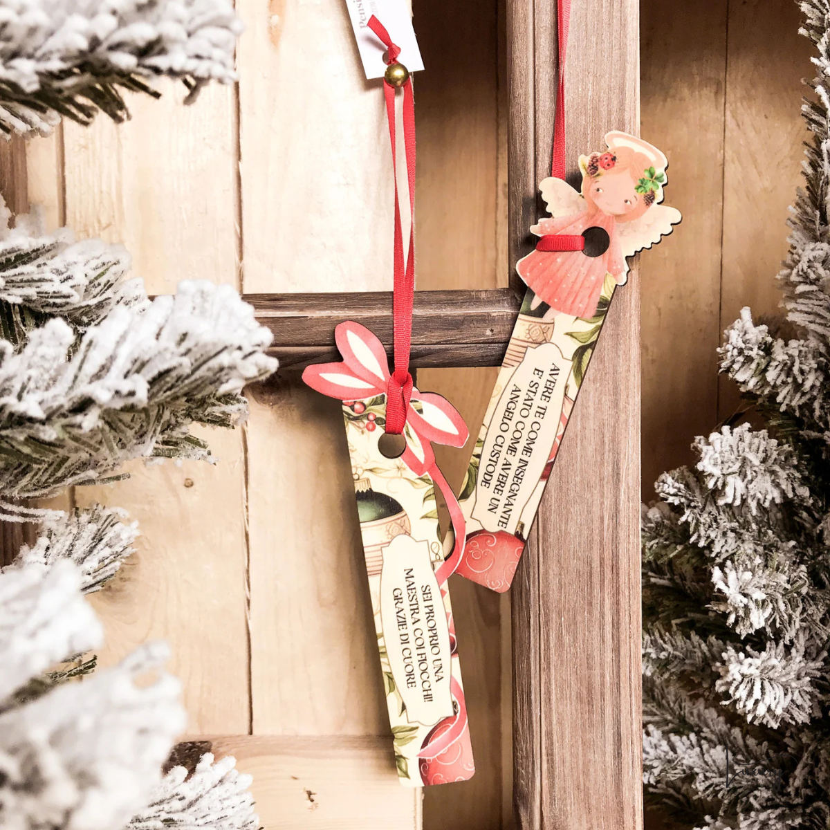 Beccalli for Life Segnalibro in legno tema Scuola