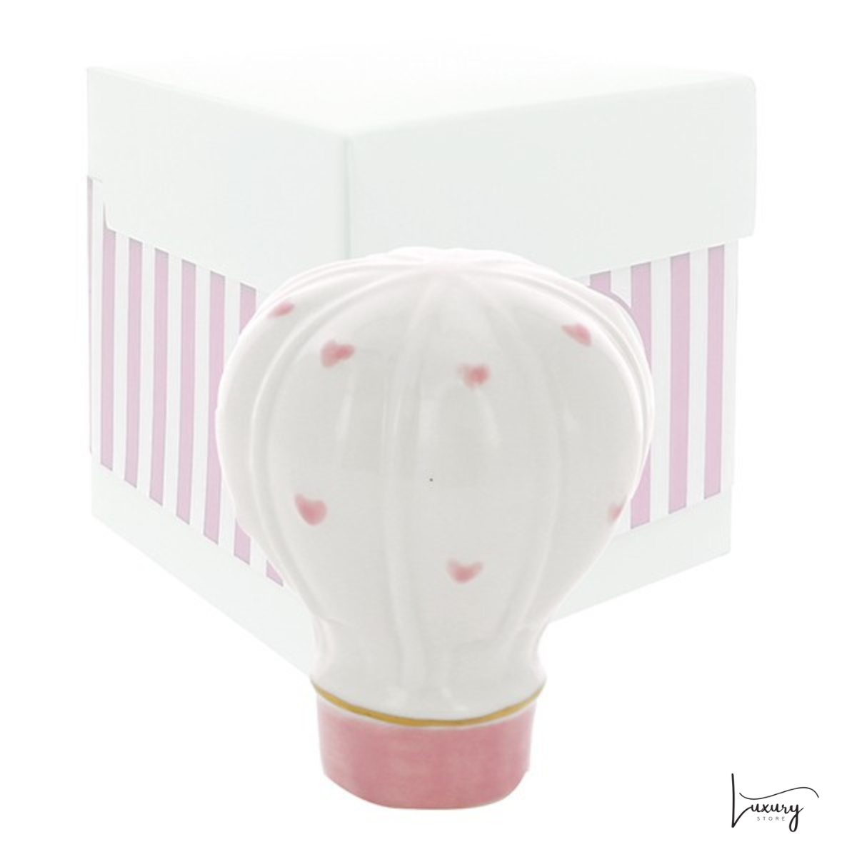 Mongolfiera con cuori in Porcellana