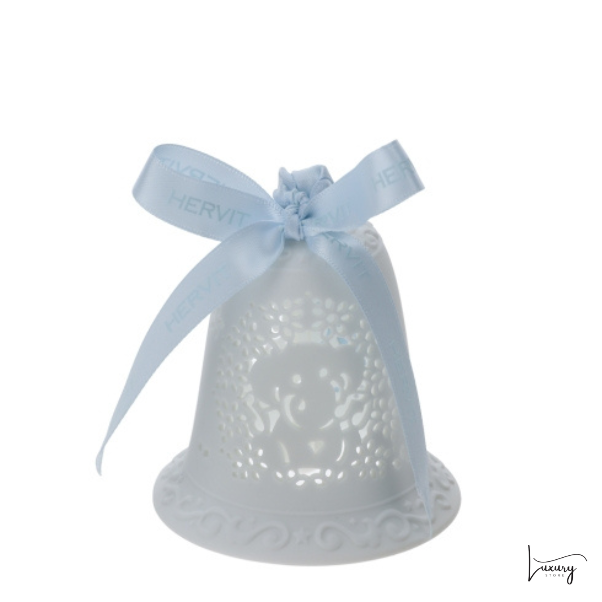 Hervit Campana in porcellana biscuit Elefantino