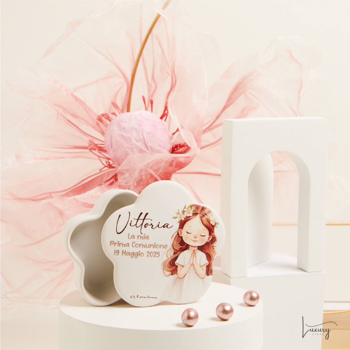 Claraluna Scatola bianca Prima Comunione Personalizzabile