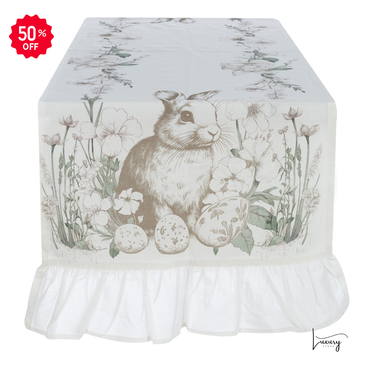Blanc Mariclò Runner con gala collezione Le Jardin des Lapin