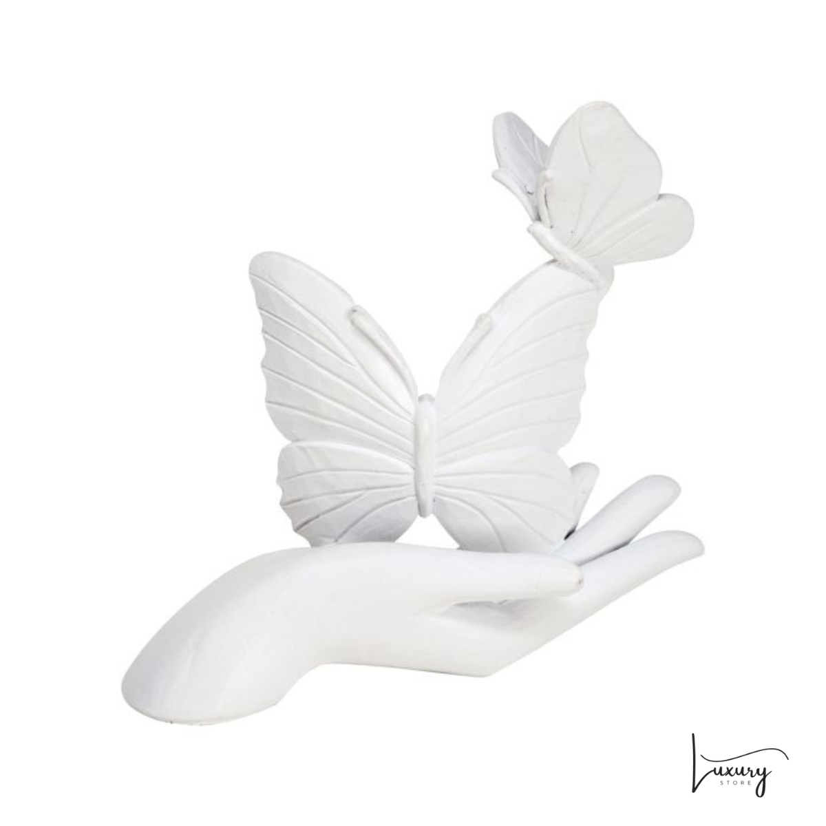 Wald Scultura in resina "Mano con farfalla"