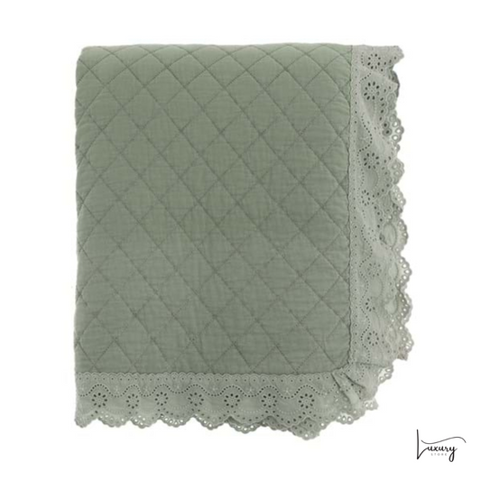 Blanc Mariclò Trapunta con copriguanciali Pizzo Collection