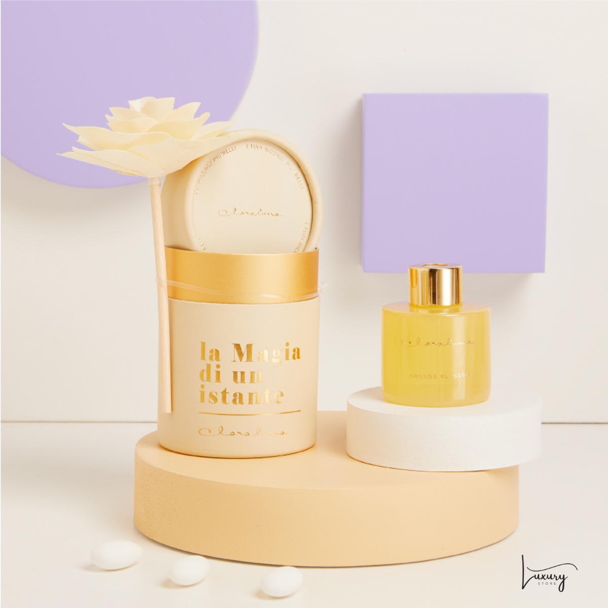 Claraluna Diffusore Giallo con Fiore