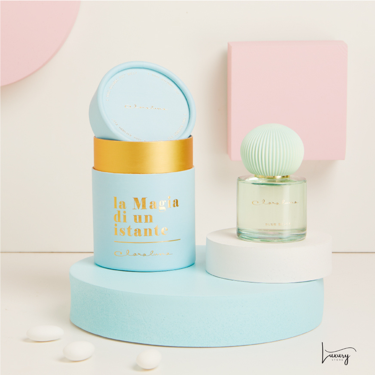 Claraluna Diffusore Azzurro con Tappo in gesso