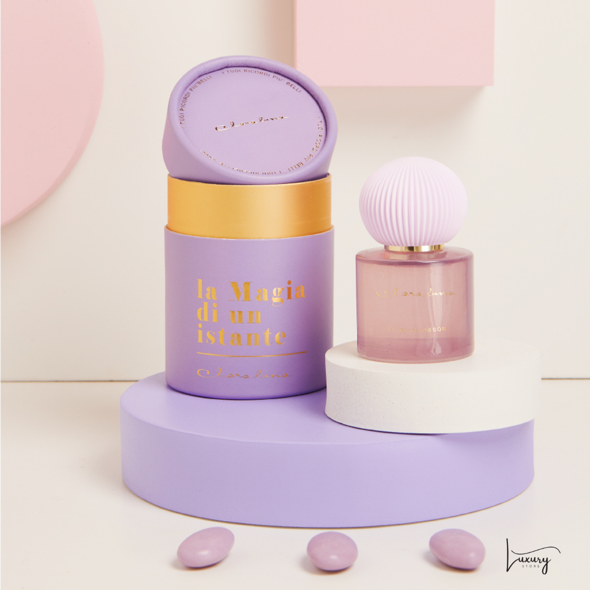 Claraluna Diffusore Viola con Tappo in gesso