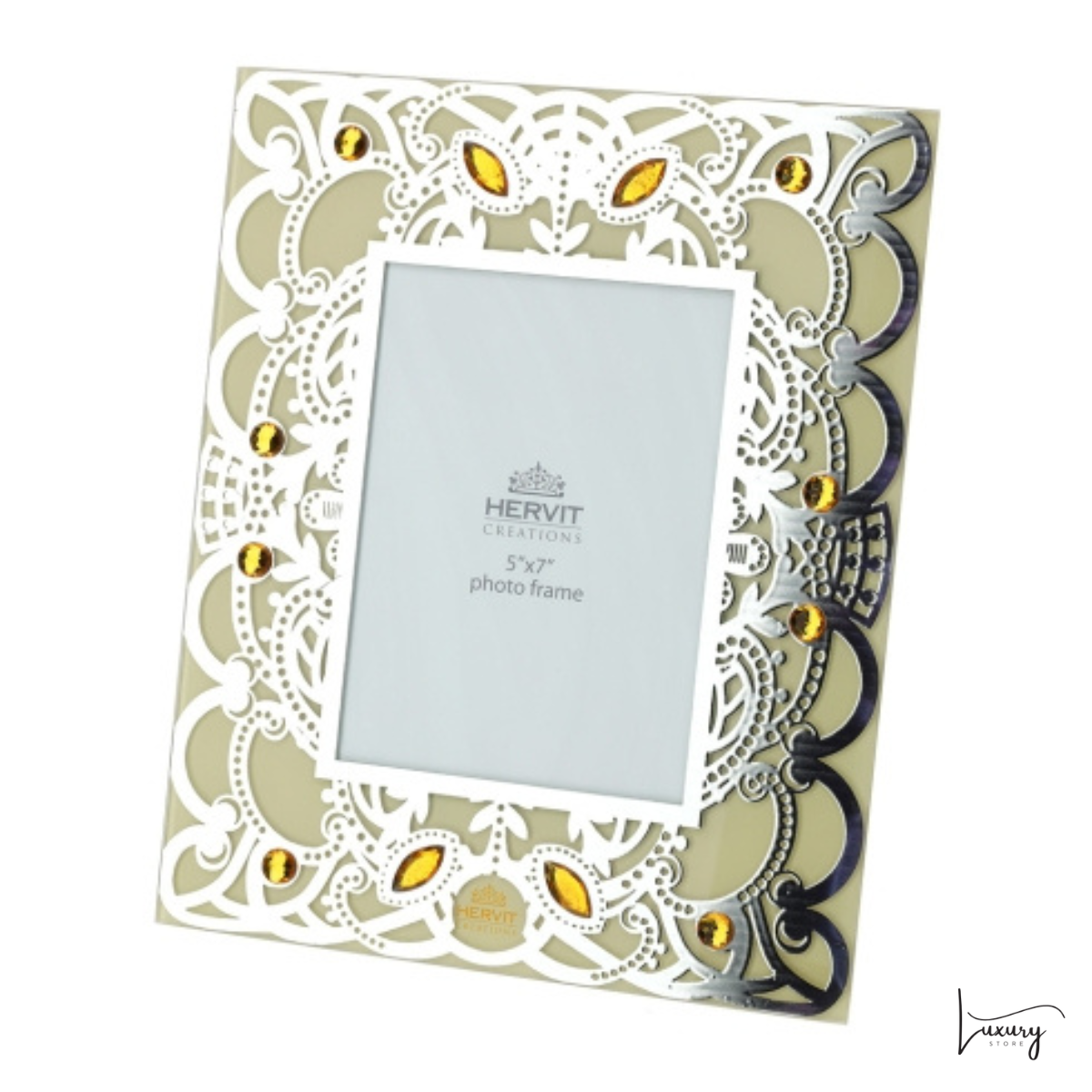 Hervit Cornice grande in vetro Giallo collezione Byzantium