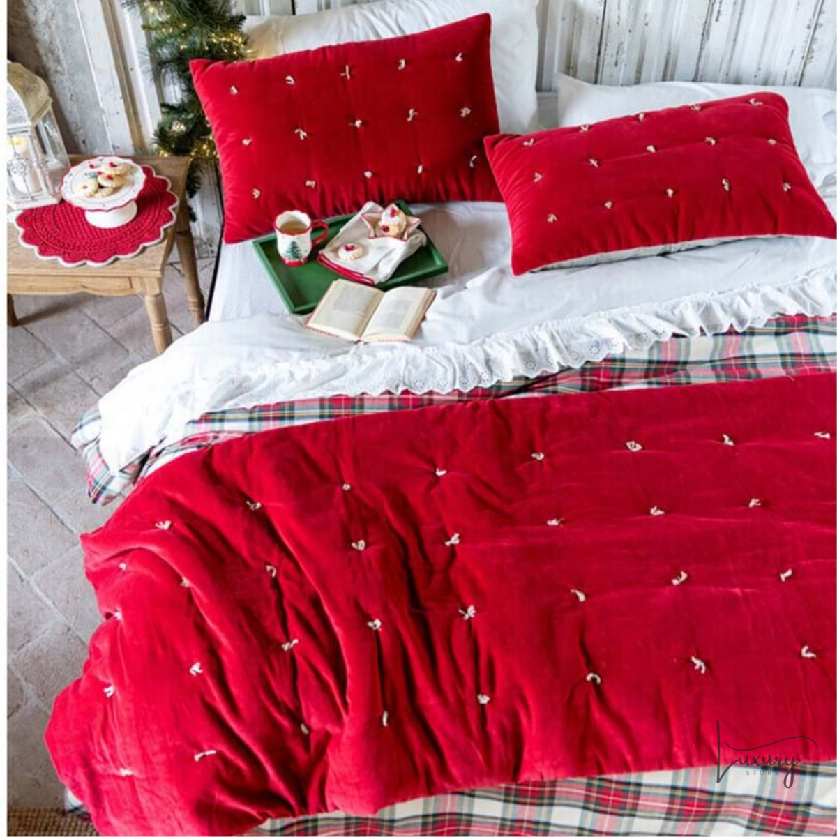 Blanc Mariclò Cuscino Collezione Christmas Velvet