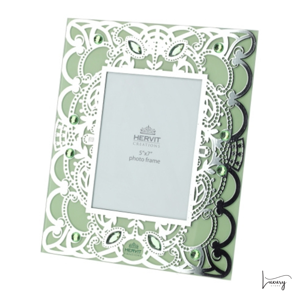 Hervit Cornice grande in vetro Verde collezione Byzantium