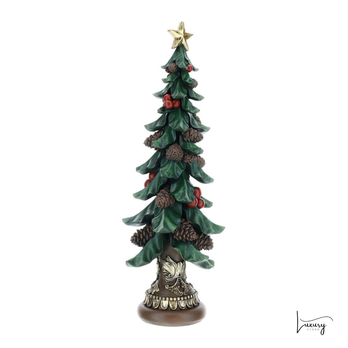 Hervit Albero di Natale con bacche in resina