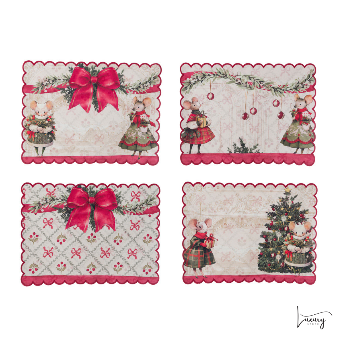 Blanc Mariclò Tovaglietta colazione Favola di Natale Collection