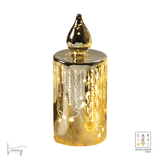 Mascagni Cero H.21  in vetro oro lucido con luci led