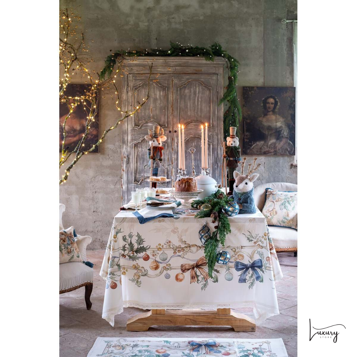 Blanc Mariclò Tovaglia con pizzo Intrecci di Sogno Collection