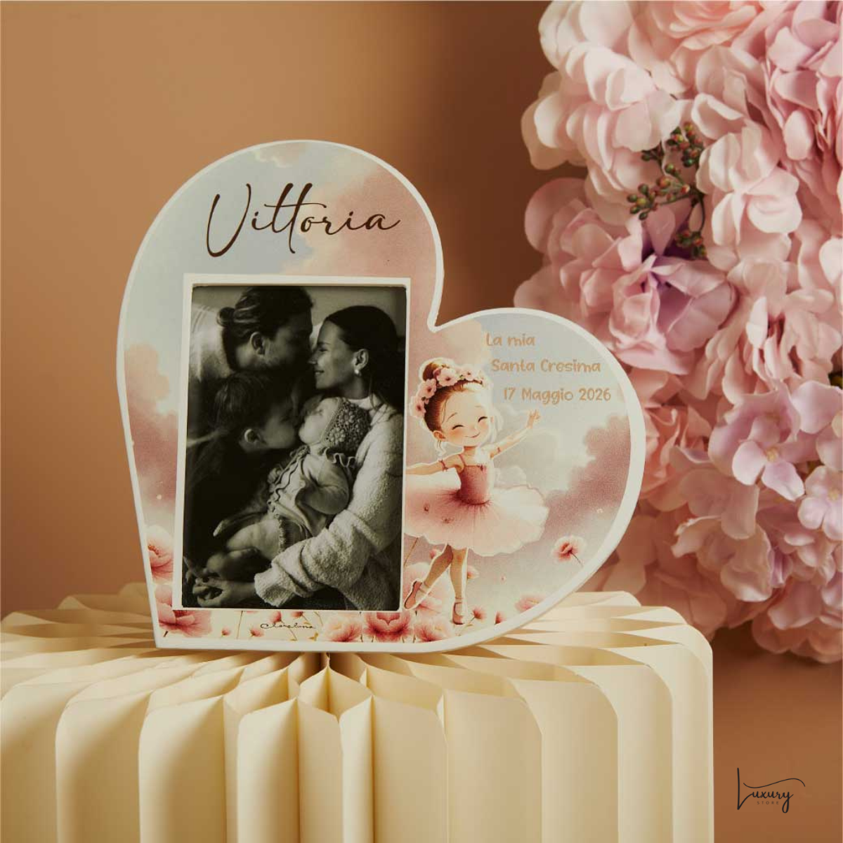 Claraluna Portafoto Cuore Ballerina Personalizzabile