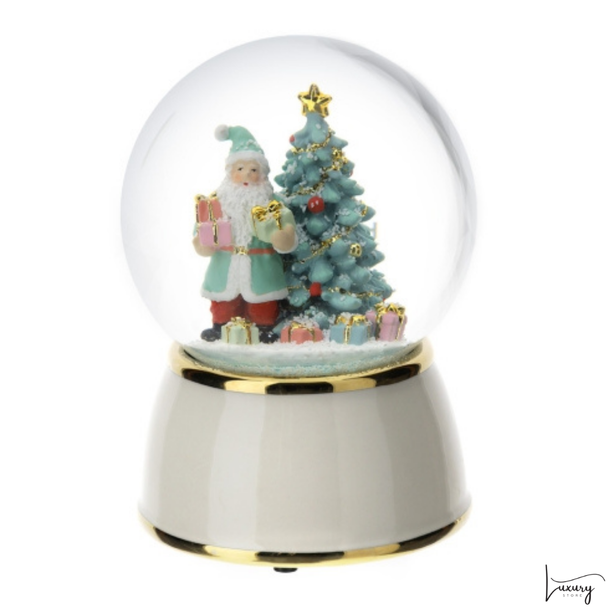 Hervit Palla acqua/neve in resina Babbo Natale