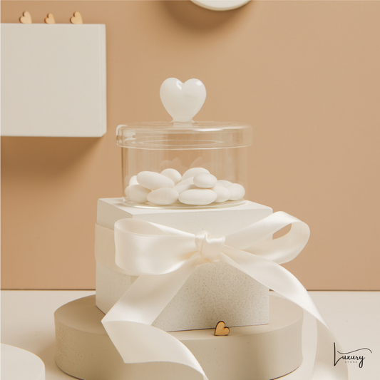 Claraluna Scatola con coperchio in vetro e cuoricino