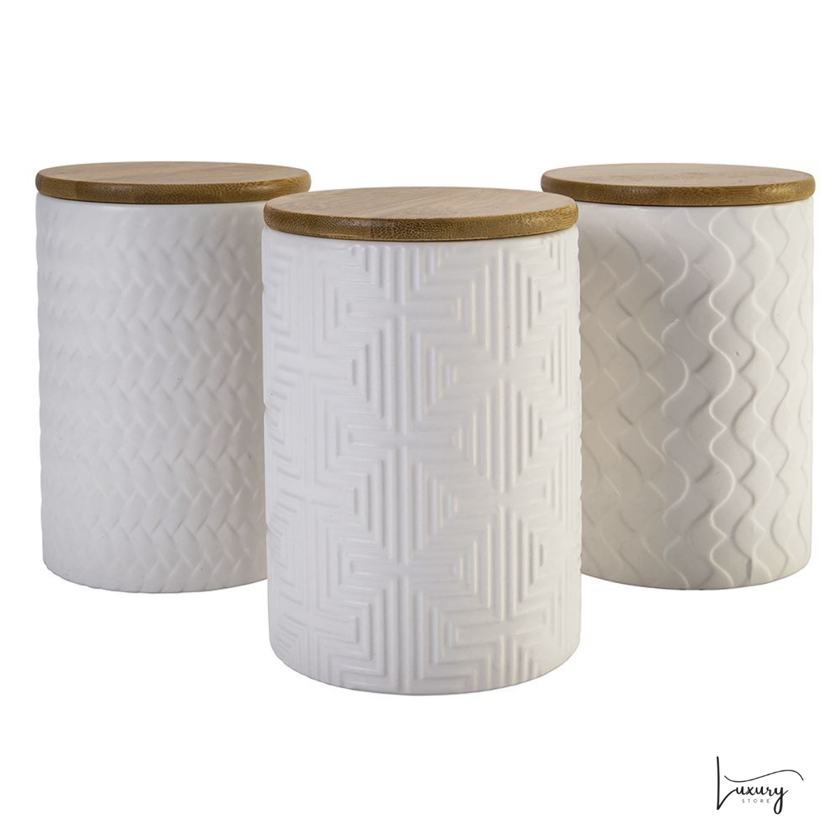 Villa D'este Shade of Shape Geometrie Set 3 Barattoli Bianchi