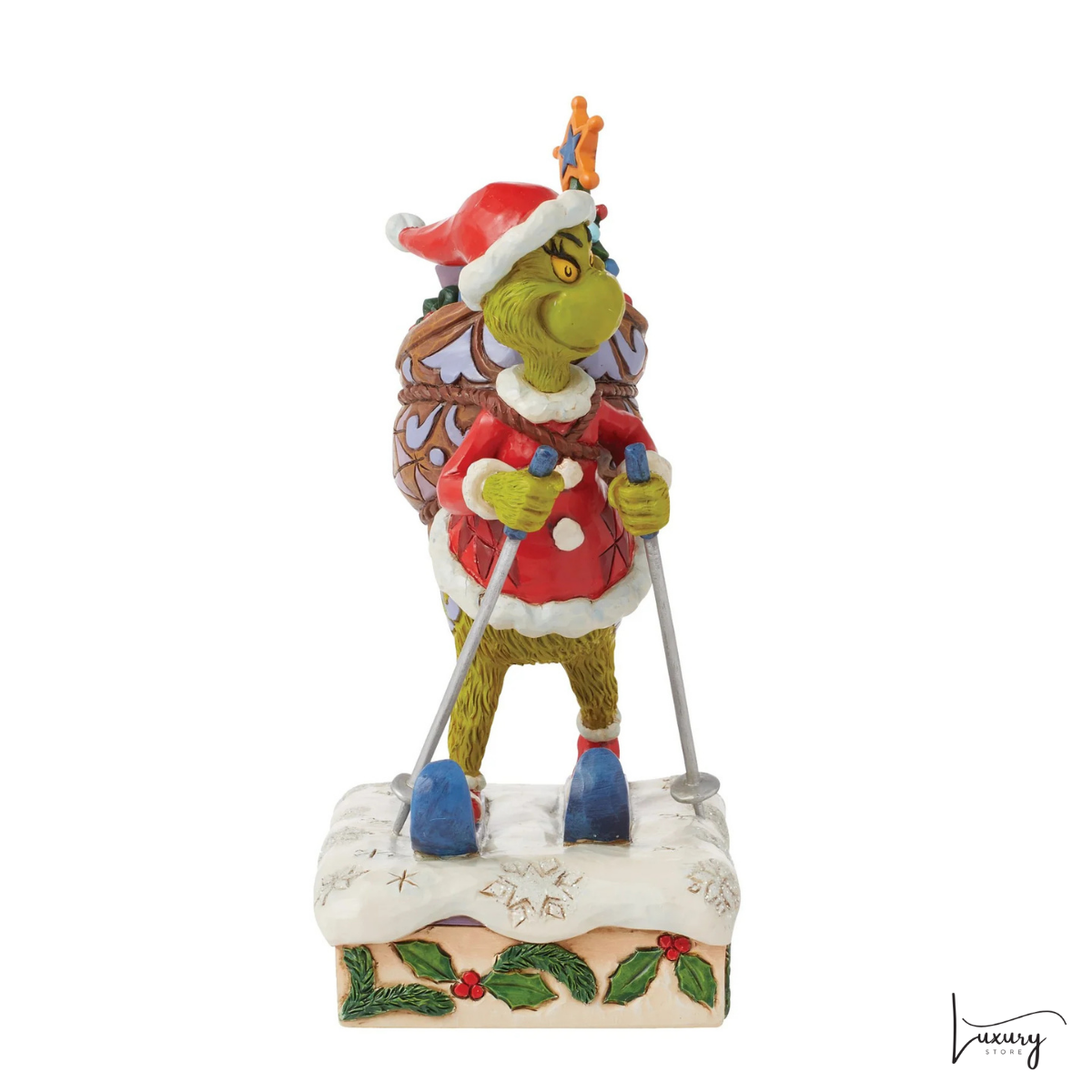 Disney Jim Shore Statuina Grinch sugli sci