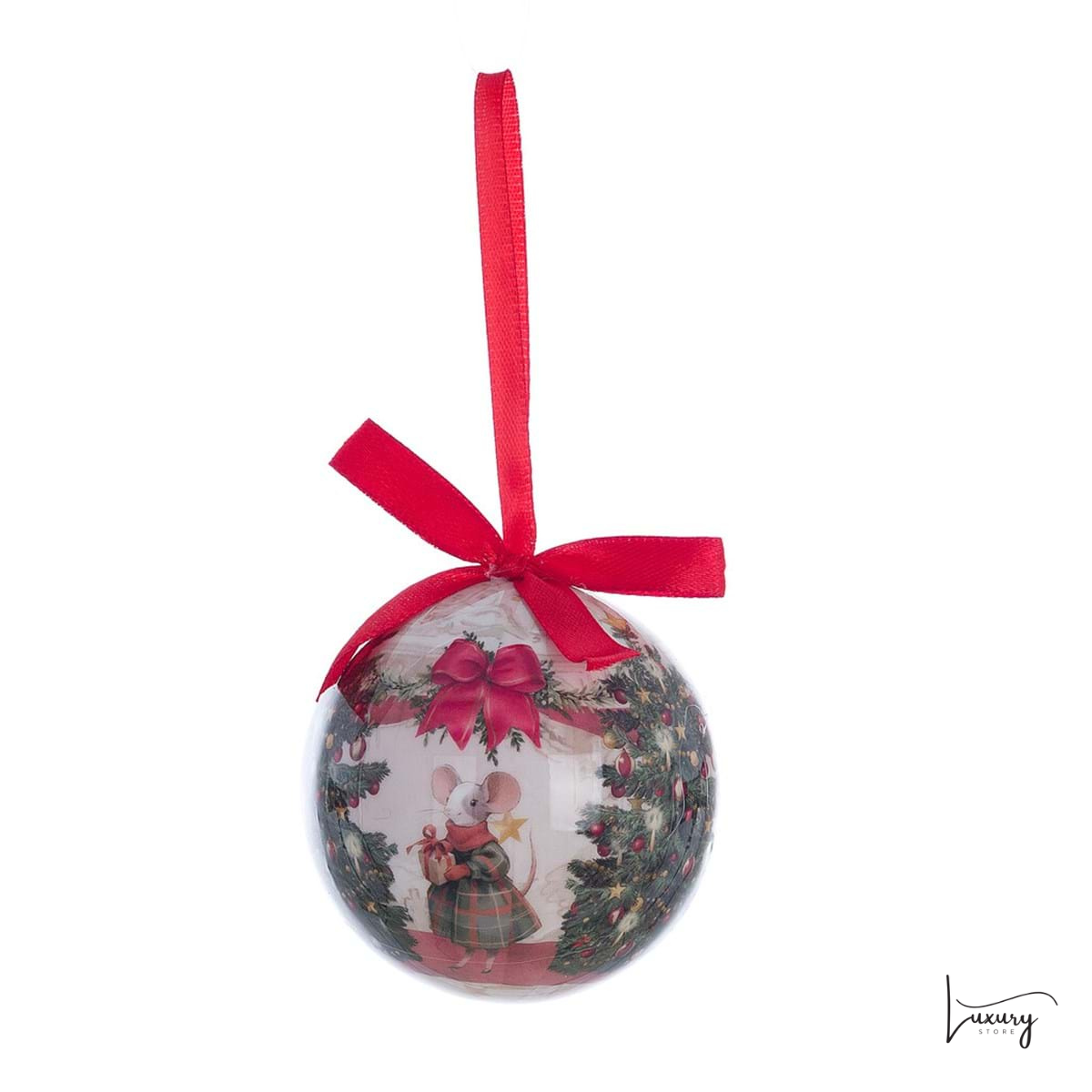 Blanc Mariclo' Scatola esagonale con 14 decori Favola di natale Collection