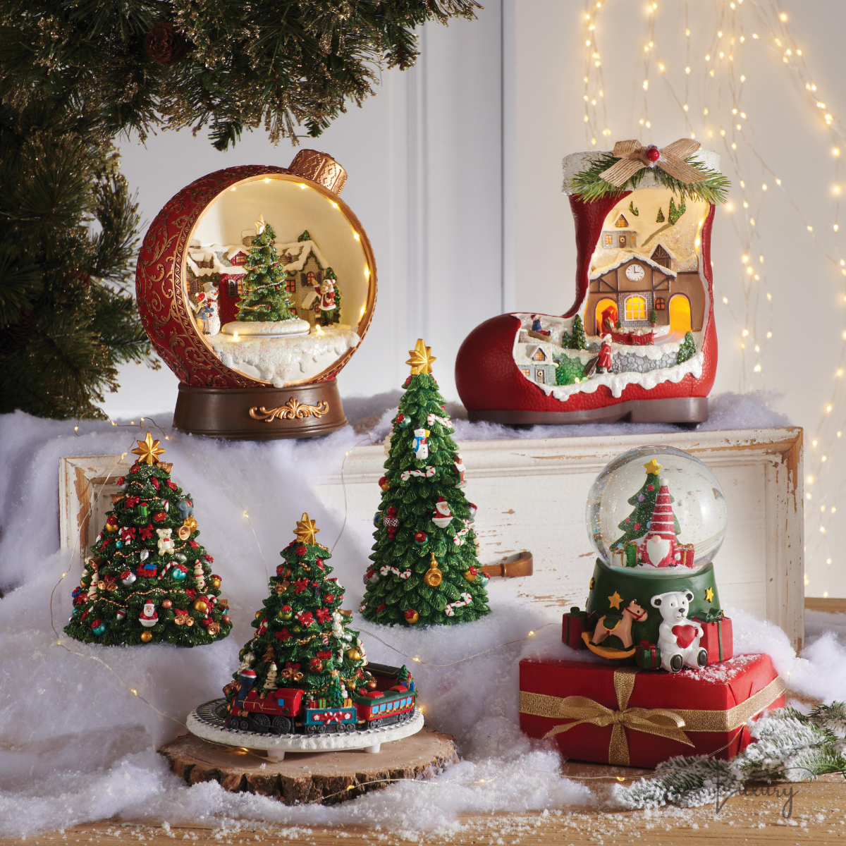 Brandani carillon Sfera con paesaggio con musica, led e movimento