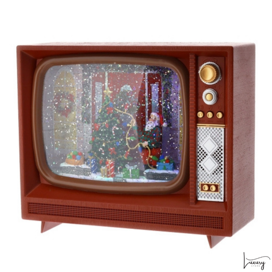 Hervit Tv Vintage Con Babbo Natale led
