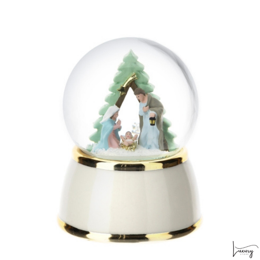 Hervit Palla acqua/neve in resina Con Sacra Famiglia