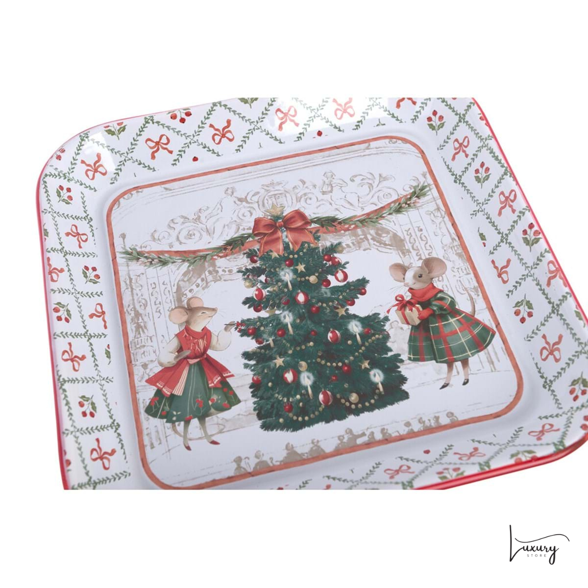 Blanc Mariclo' Vassoio quadrato Favola di Natale Collection