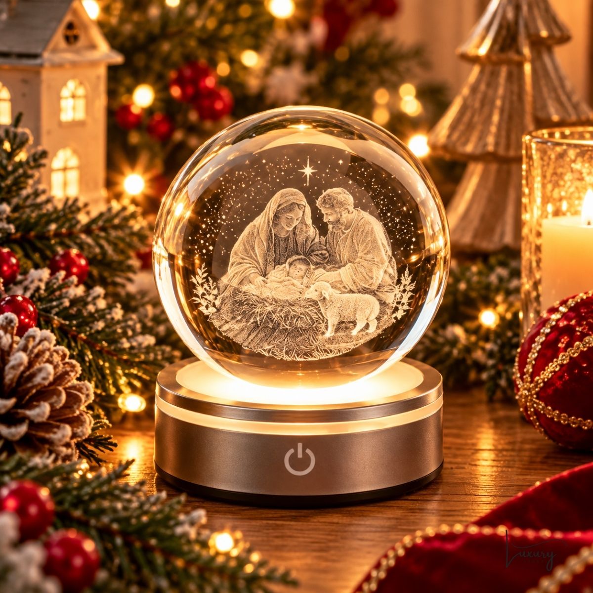 Hervit Sfera crystal §planet con luce led diametro 6 cm