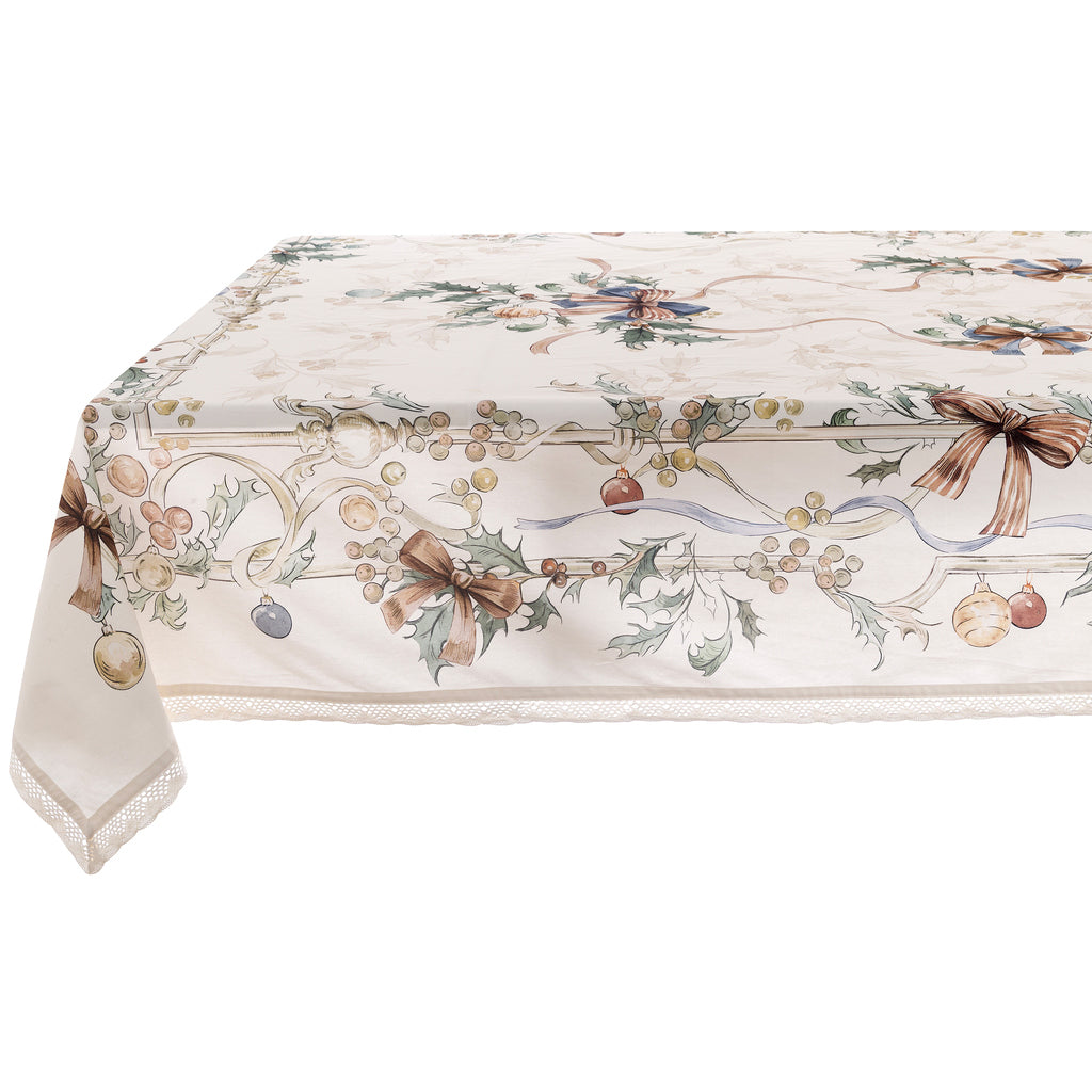 Blanc Mariclò Tovaglia con pizzo Intrecci di Sogno Collection