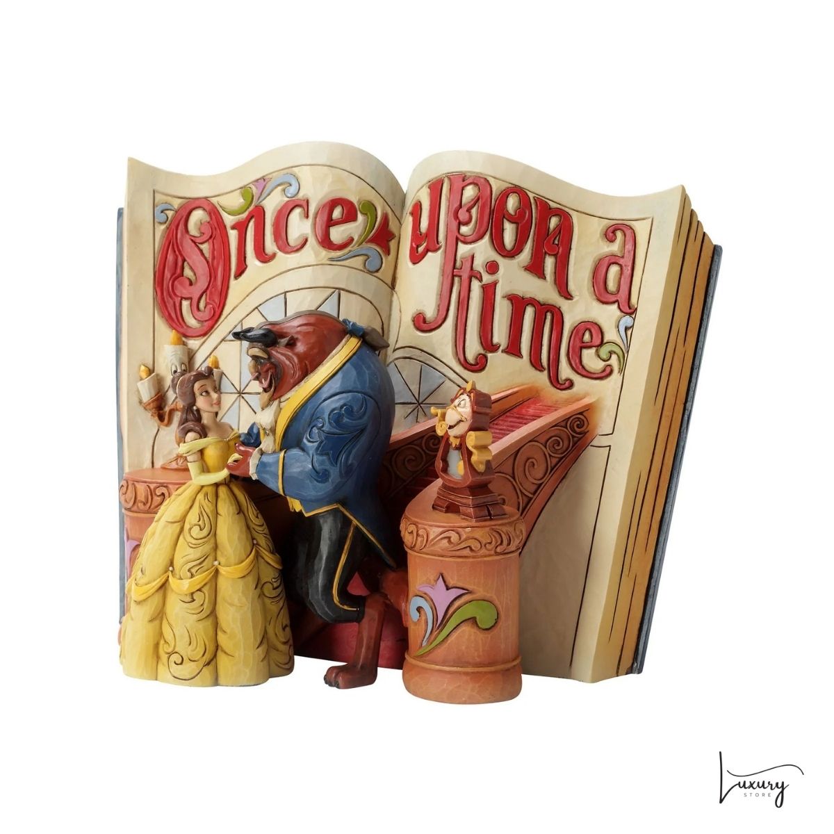 Disney Traditions Figurina Storybook La Bella e la Bestia – Jim Shore