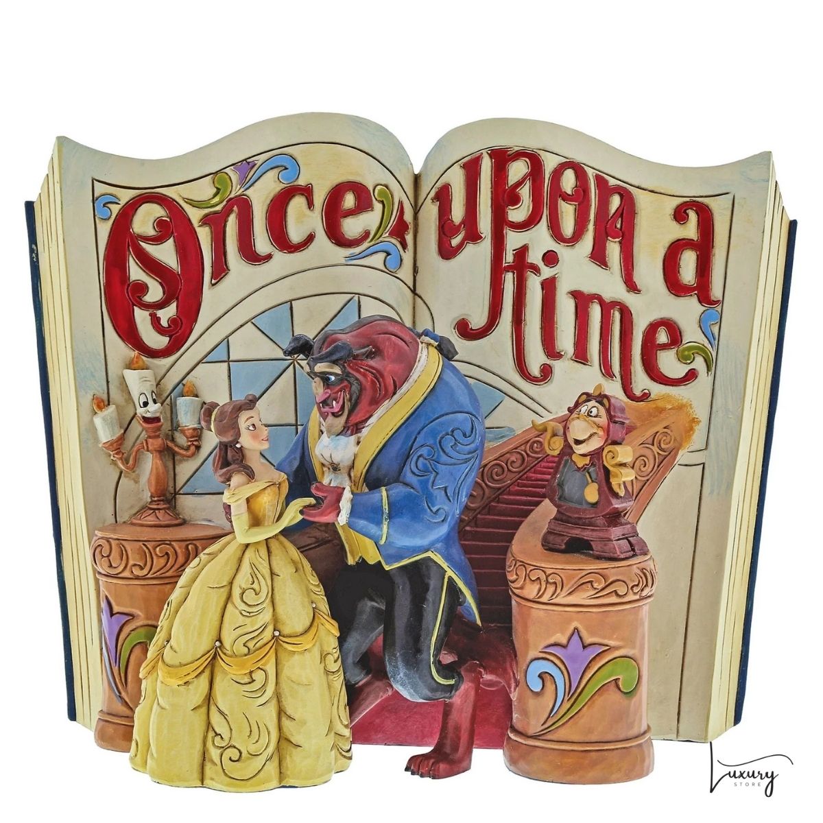 Disney Traditions Figurina Storybook La Bella e la Bestia – Jim Shore