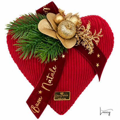 Cherry and Peach Cuore in Bouclé rosso