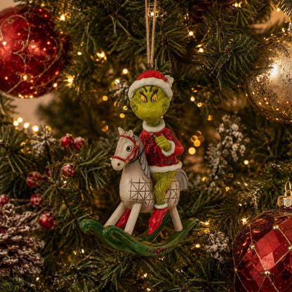 Disney Jim Shore Addobbo Grinch  con cavalluccio a dondolo