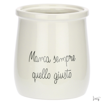 La Porcellana Bianca Gli Onesti Barattolo Utensili
