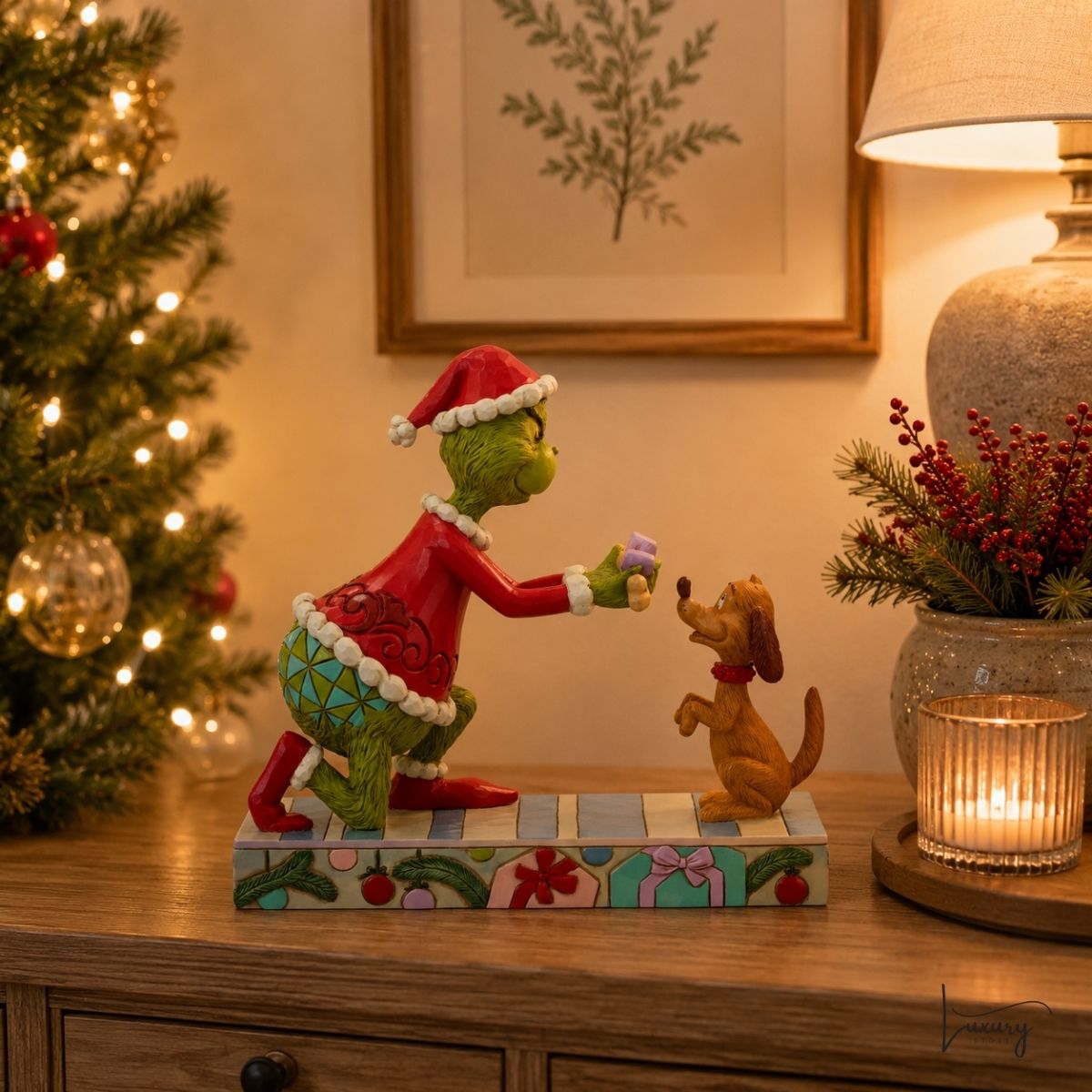 Disney Jim Shore Statuina Grinch e l'osso di Max