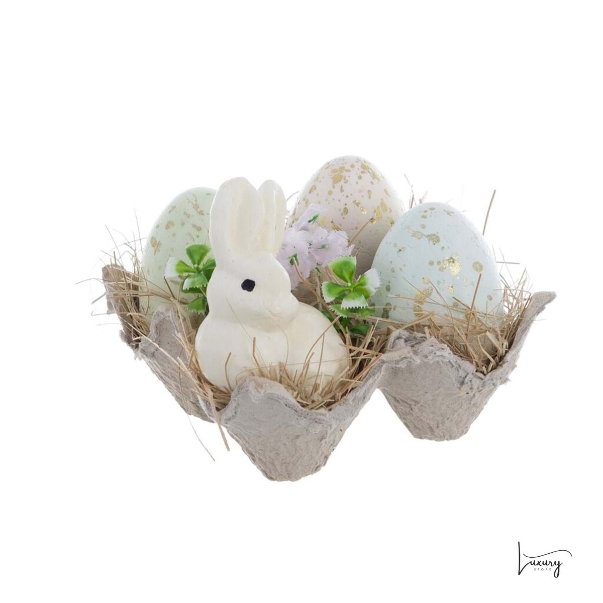 Blanc Mariclò Cestino con uova e coniglietto  Fior di Pasqua