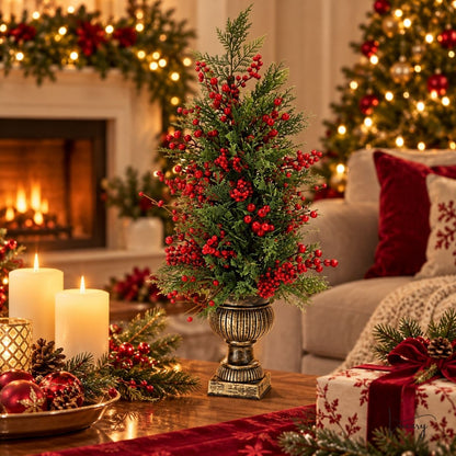 Hervit Albero di Natale con Bacche rosse