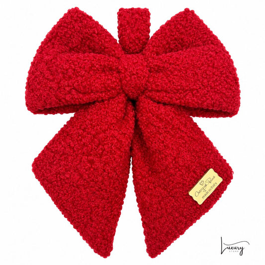 Cherry and Peach Fiocco in Bouclé Rosso