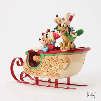 Disney Jim Shore Statuetta La Slitta di Topolino e i suoi Amici